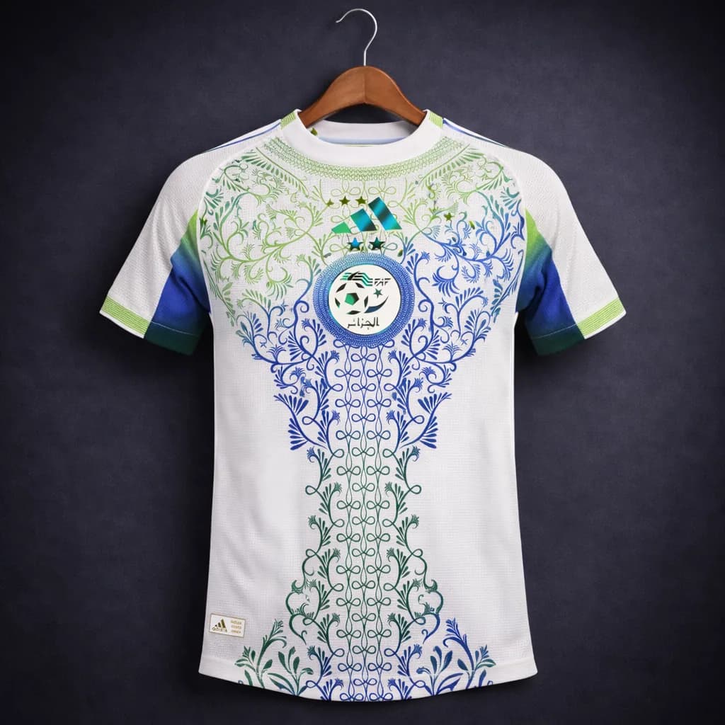 Maillot Algérie Blanc Arabesques