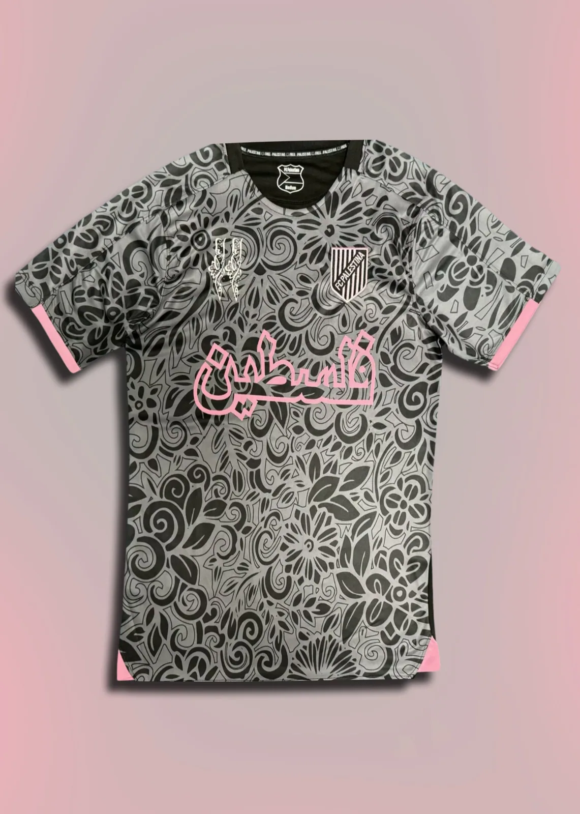 Maillot Palestine Floral Noir et Rose